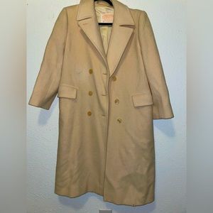 Pendleton VTG 70s Cream 100% Virgin Wool Double Breast Car Coat 12